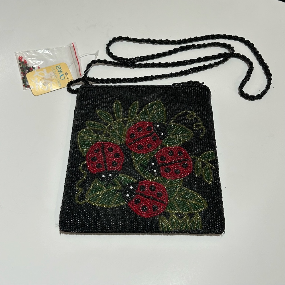 ERMO Collection Beaded Ladybug Crossbody Bag